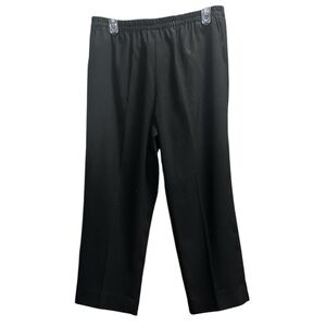 Plus Size Black Trouser Pants Gartered Waist Wide Leg Formal Suit Pants 40x33